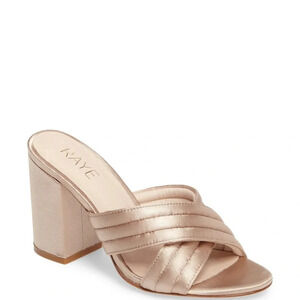 Raye Bella Quilted Crisscross Block Heel Mule